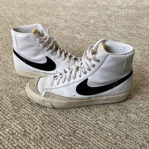 Nike White and Black High-Top Sneakers